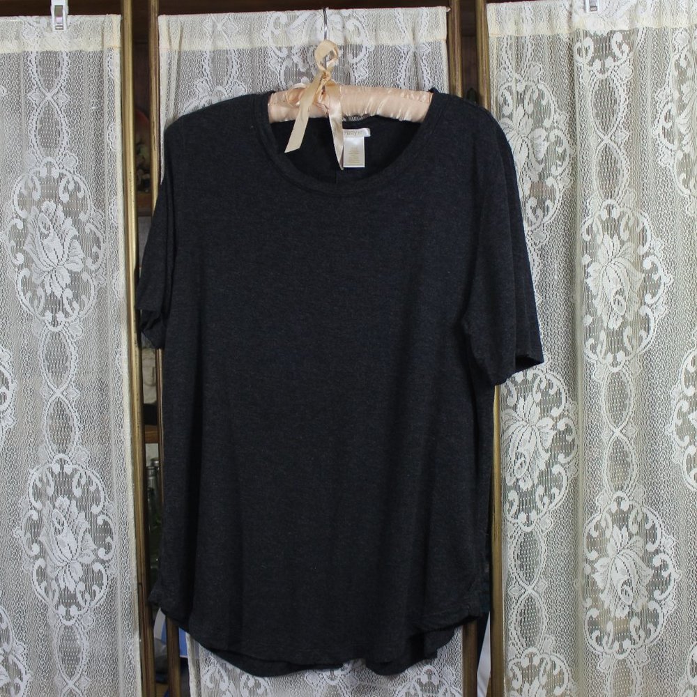 Ladies Matty M Split Back T-Shirt Heather Grey Size Large